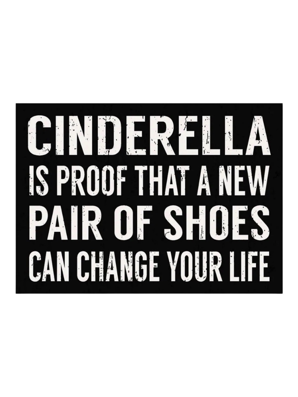 Black and White 'Cinderella' Inspirational Wall Art
